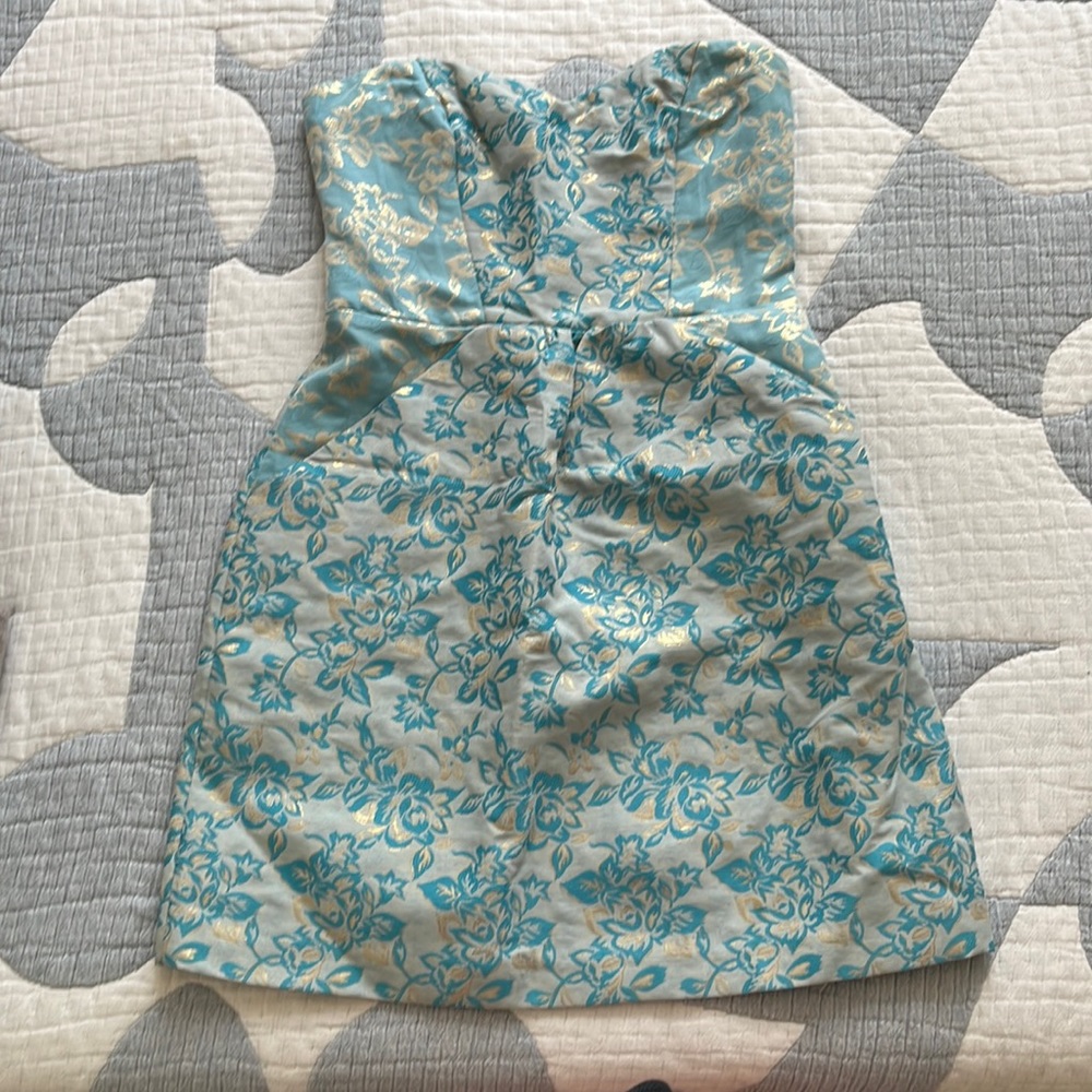 Strapless semi formal dress